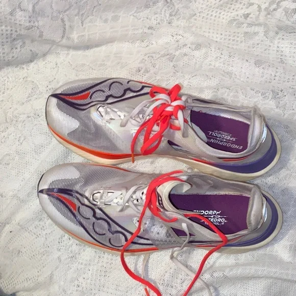 Saucony Women's Athletic Shoes with hot orange/pink and Purple Highlights - Picture 5 of 7